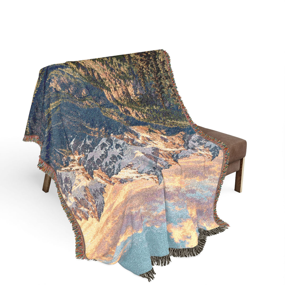 San Juan Mountains Colorado-Inspired Woven Blanket - Cozy Scenic Throw for Cabin, Living Room, Lodge Decor