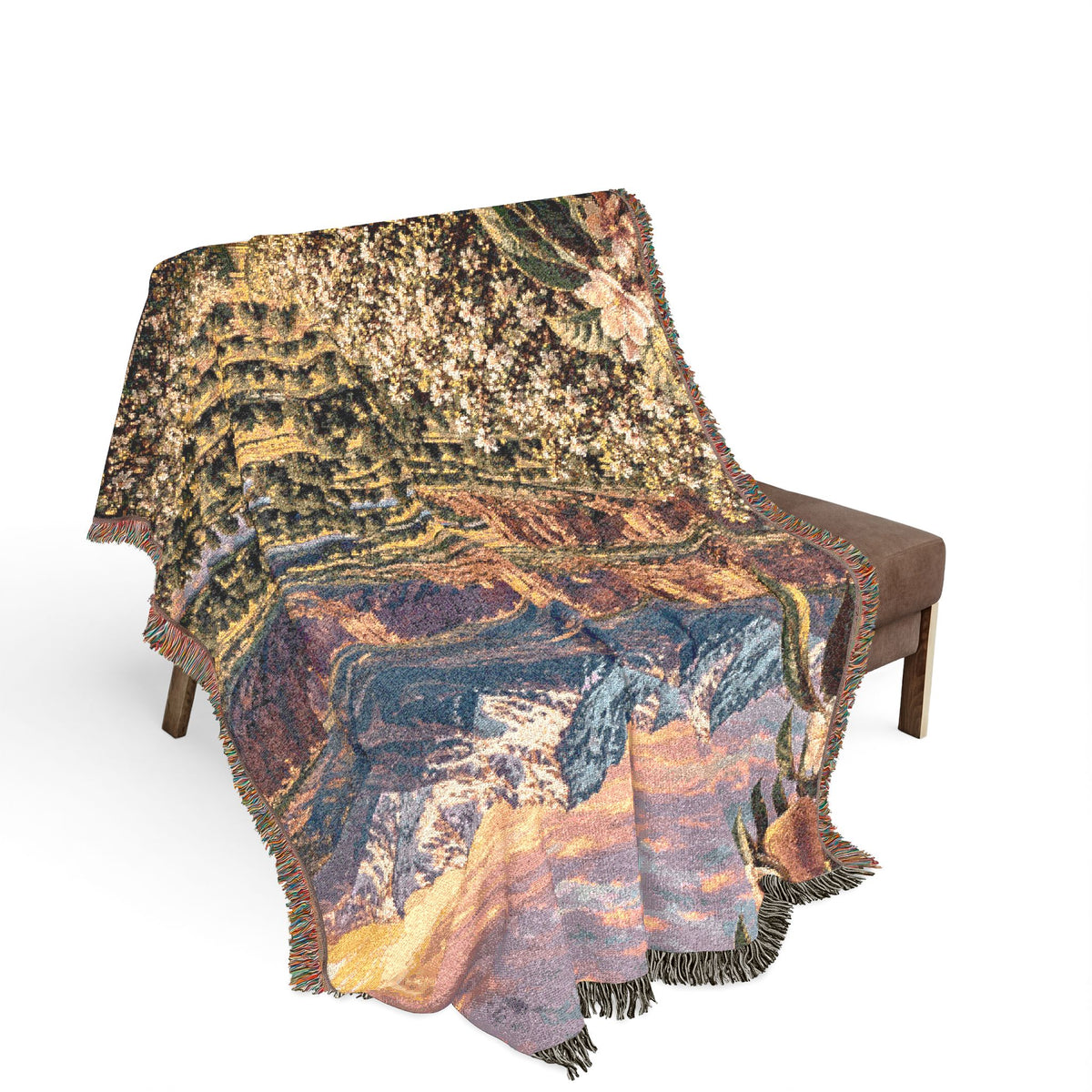 Western Slope Colorado-Inspired Woven Blanket — Cozy Scenic Throw for Cabin, Living Room, Lodge Decor