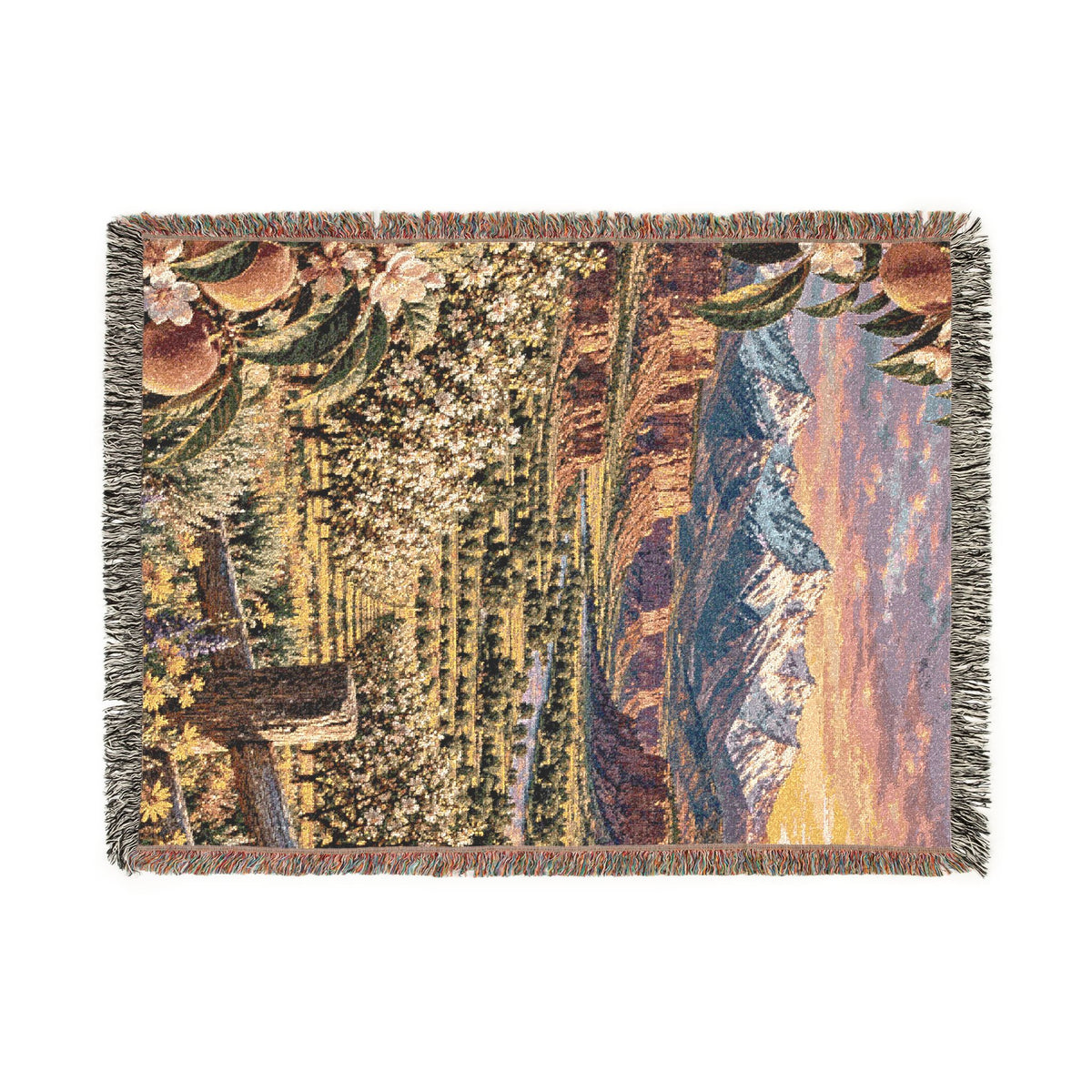Western Slope Colorado-Inspired Woven Blanket — Cozy Scenic Throw for Cabin, Living Room, Lodge Decor