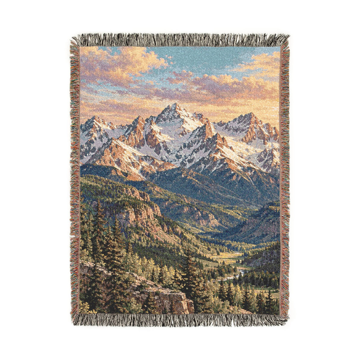 San Juan Mountains Colorado-Inspired Woven Blanket - Cozy Scenic Throw for Cabin, Living Room, Lodge Decor