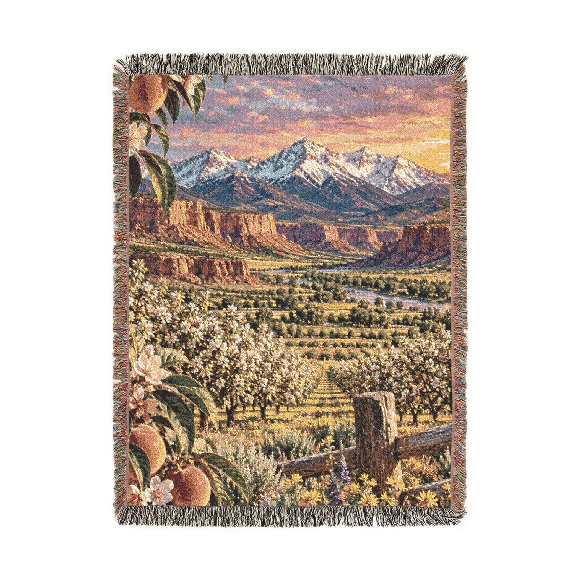 Western Slope Colorado-Inspired Woven Blanket — Cozy Scenic Throw for Cabin, Living Room, Lodge Decor