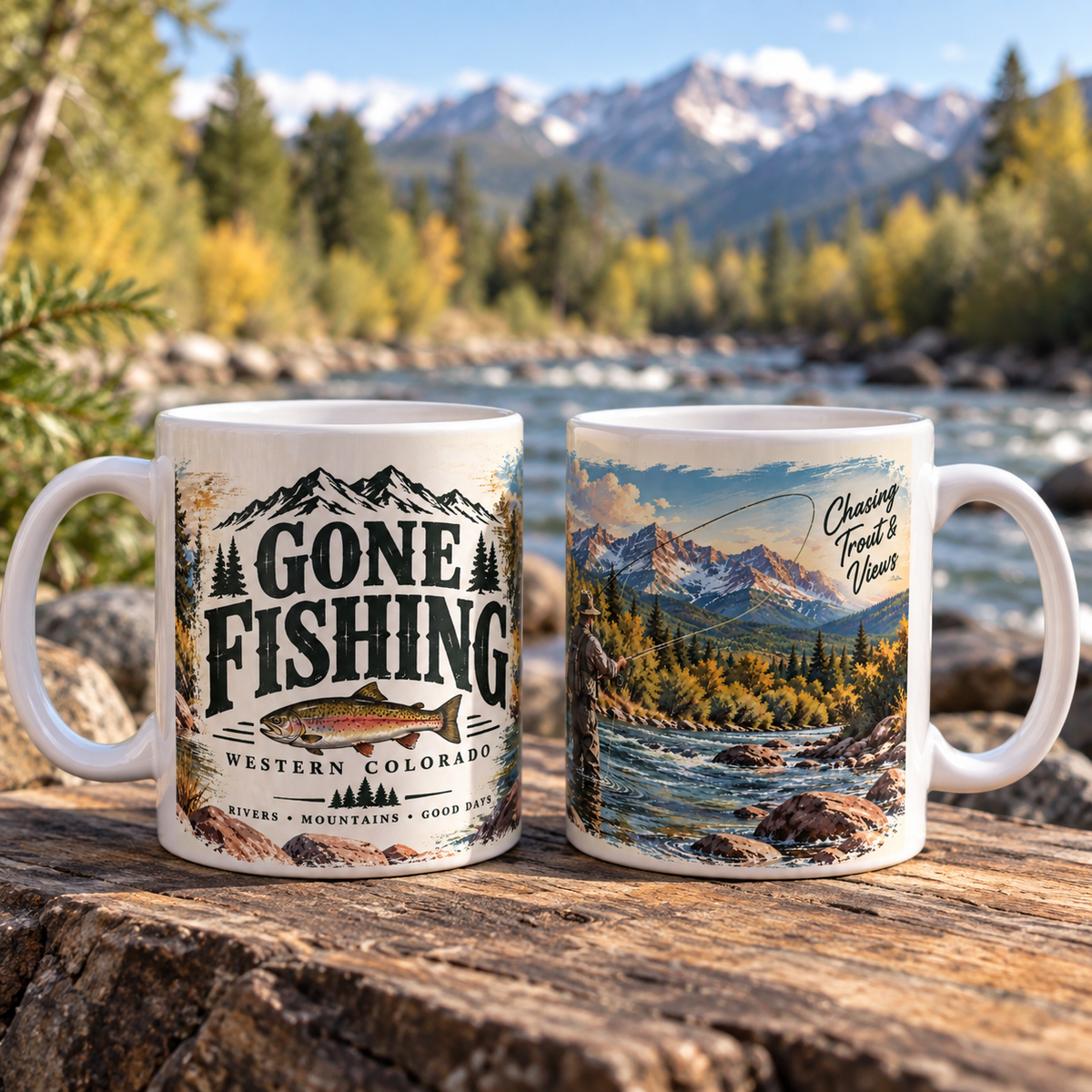 Gone Fishing — Western Colorado Coffee Mug (11oz/15oz)