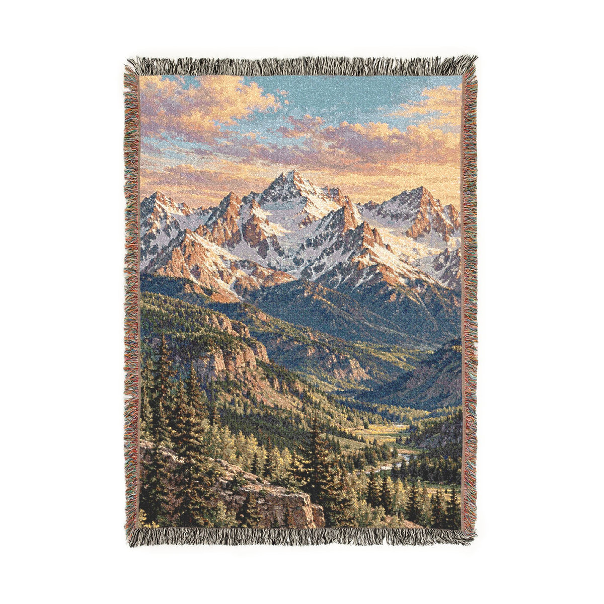 San Juan Mountains Colorado-Inspired Woven Blanket - Cozy Scenic Throw for Cabin, Living Room, Lodge Decor