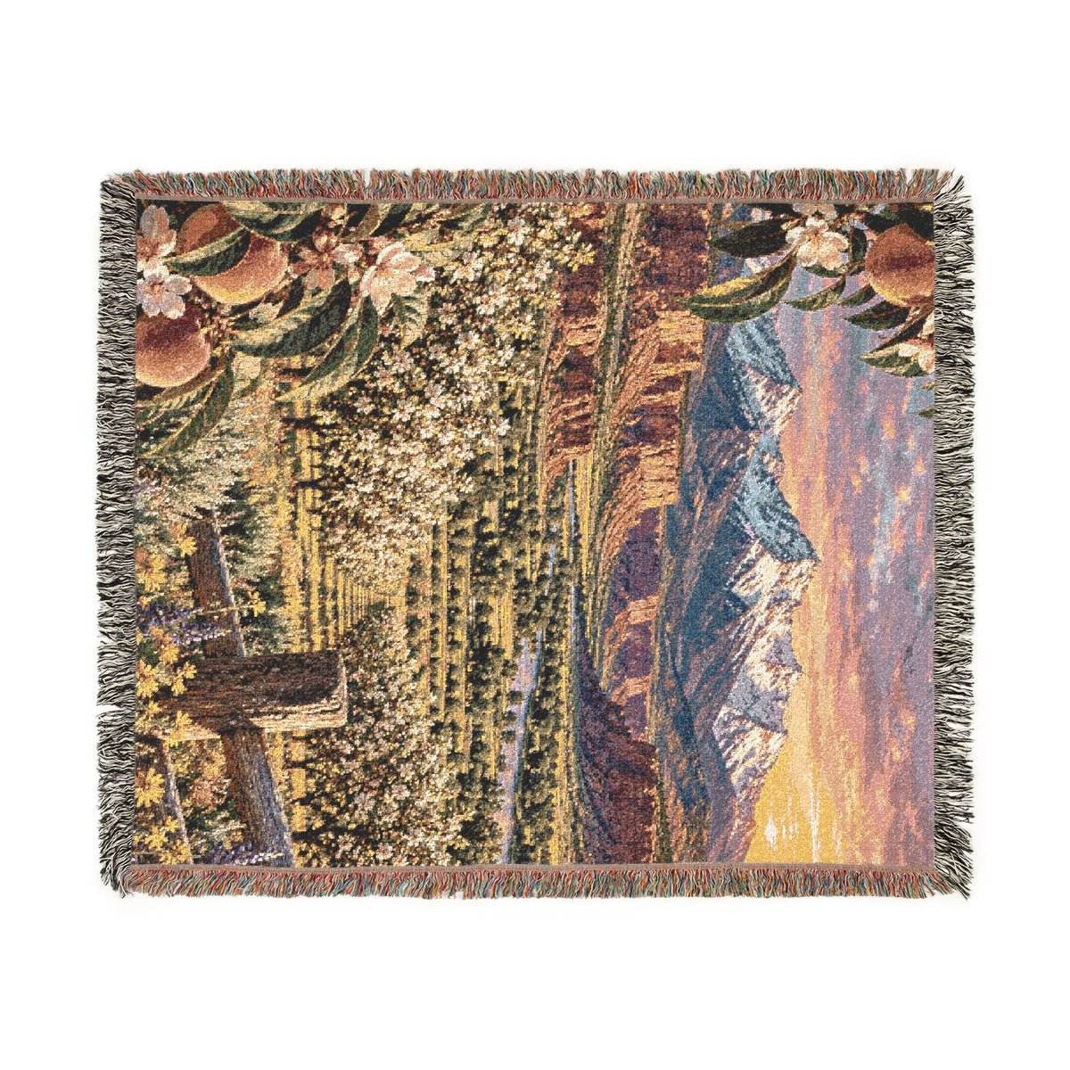 Western Slope Colorado-Inspired Woven Blanket — Cozy Scenic Throw for Cabin, Living Room, Lodge Decor
