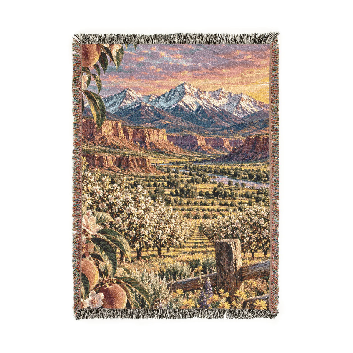 Western Slope Colorado-Inspired Woven Blanket — Cozy Scenic Throw for Cabin, Living Room, Lodge Decor